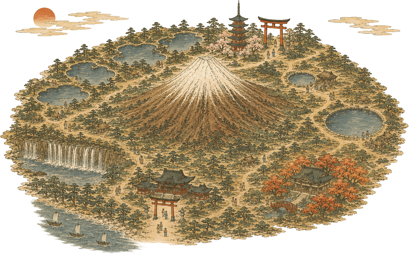 富士山記憶譚 世界観マップ（鳥瞰図）